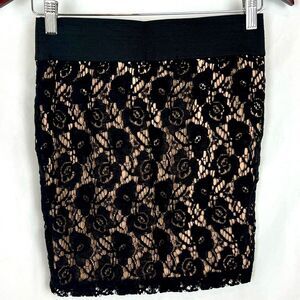 Stooshy Lace Pattern Mini Skirt